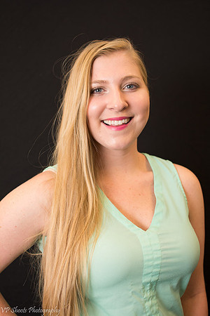 Young model portrait with black background