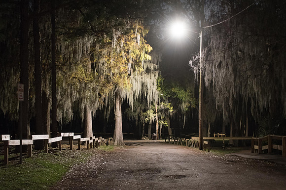 Riverhills park at night
