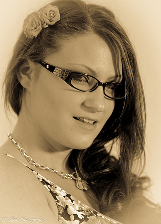 Sepia tone adult head portrait