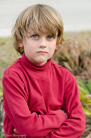 Serious pose from young male child